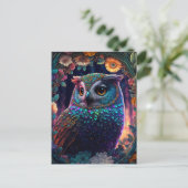 Vivid Rainbow Owl Art Briefkaart (Staand voorkant)