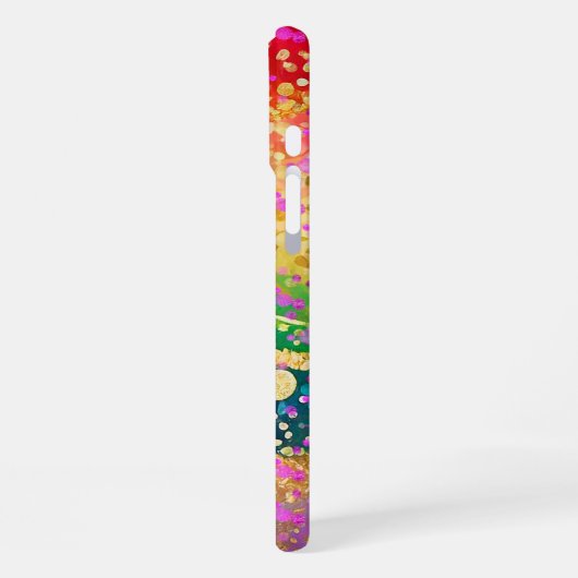 Vivid Rainbow Swirl with Initials iPhone Hoesje (Linkerkant)