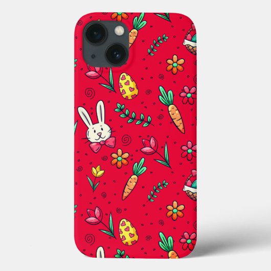 Vivid Red Easter Pattern-draagtas voor telefoon Case-Mate iPhone Case (Achterkant)