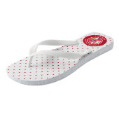 Vivid Red Poppies Floral Circle Polka Dots Teenslippers (Schuin)