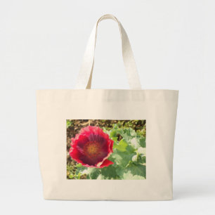 Vivid red Poppy Grote Tote Bag