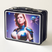 Vivid Retro 50's Vrouw Sci Fi Space Ranger (Achterkant)