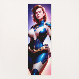Vivid Retro 50's Vrouw Sci Fi Space Ranger Yogamat