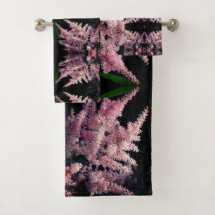 Vivid roze bloemen sluiten Abstract patroon op Bad Handdoek