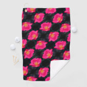 Vivid roze Rose Petals Abstract flessenpatroon Golfhanddoek (Insitu)