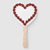 Vivid Ruby Heart Gemstone Design Handwaaier (Achterkant)