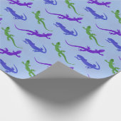 Vivid Salamander Silhouette in Blue Cadeaupapier (Hoek)