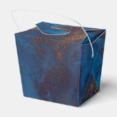 Vivid Shimmering Navy Blue en Copper Ink Splash Bedankdoosjes (Achterkant)