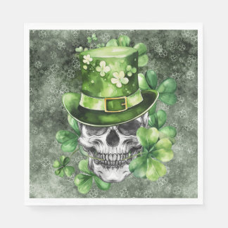 Vivid Skull with Green Hat Illustration Servet