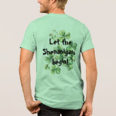 Vivid Skull with Green Hat Illustration Tri-Blend Shirt (Achterkant)