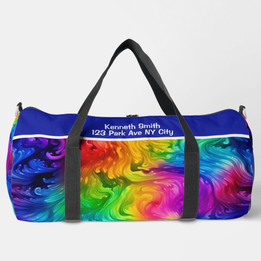Vivid Spectrum Swirl Monogram Personalized Travel  Plunjezak (Voorkant)