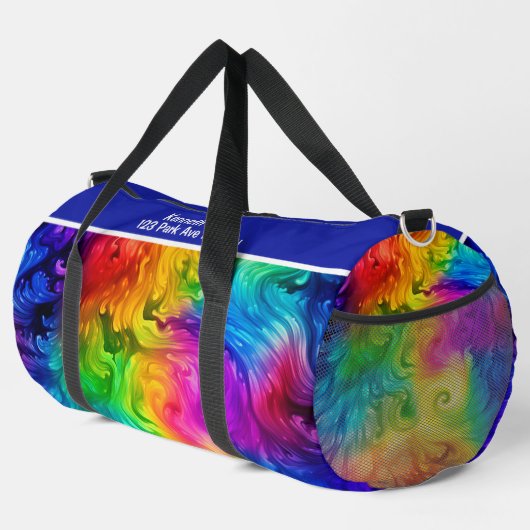 Vivid Spectrum Swirl Monogram Personalized Travel  Plunjezak (Rechterhoek)
