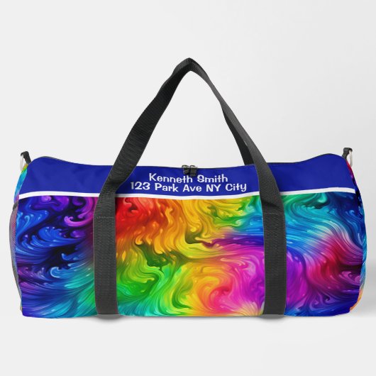 Vivid Spectrum Swirl Monogram Personalized Travel  Plunjezak (Achterkant)