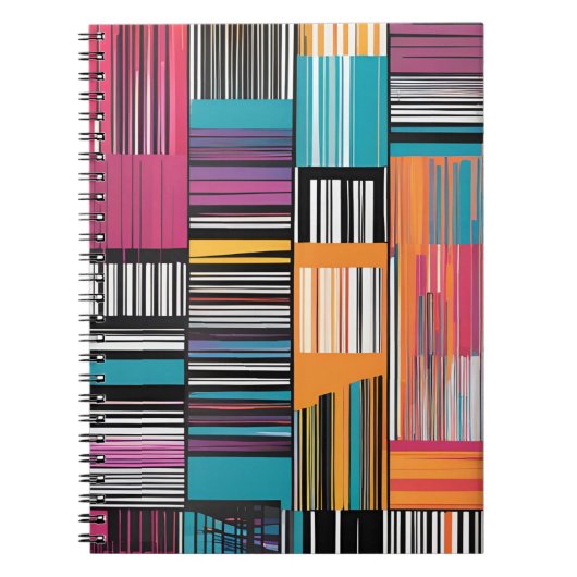 Vivid Stripes : Carnet Abstrait moderne (Devant)