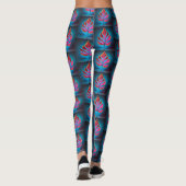 Vivid Strong Red & Blue Neon Design Leggings (Dos)