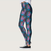 Vivid Strong Red & Blue Neon Design Leggings (Gauche)