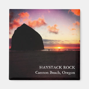 Vivid Sunset Haystack Rock Oregon 2 inch Magnet Magneet