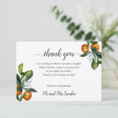 Vivid Tangerine Orange Mariage photo merci (Debout devant)