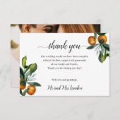 Vivid Tangerine Orange Mariage photo merci (Devant / Derrière)