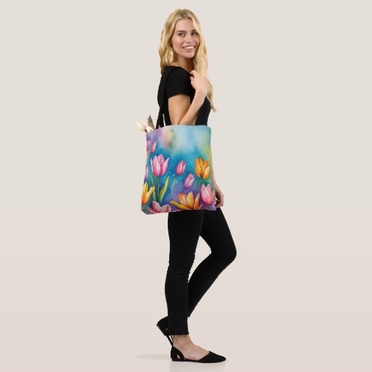 Vivid Tulips Canvas tas design (Op model)