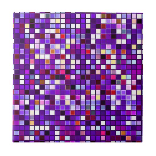 Vivid violet multicolore Carré carreaux Motif (Devant)
