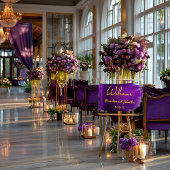 Vivid Violet Paarse en gouden acryl bruiloft Acryl Bord