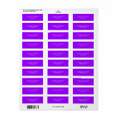 Vivid Violet Plain Elegant Contemporary Unique Etiket (Full Sheet)