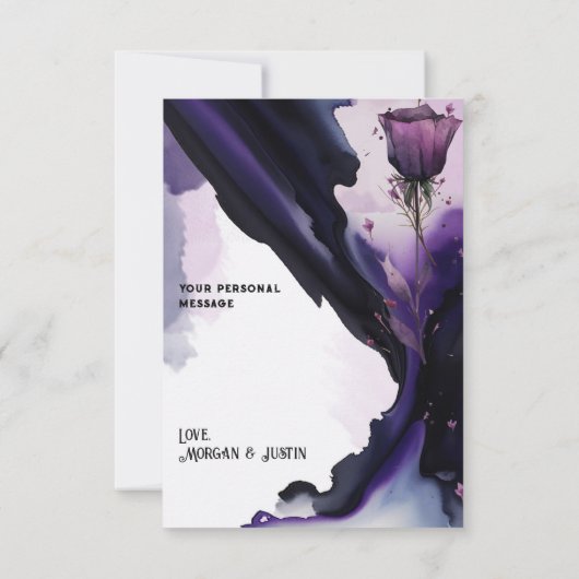 Vivid Violet Rose Carte de remerciements Mariage (Dos)