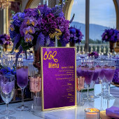 Vivid Violet Violet Mariage Bar Menu Poster brilla
