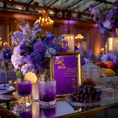 Vivid Violet Violet Mariage Bar Menu Poster brilla
