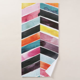 Vivid Waterverf Chevron I Bad Handdoek