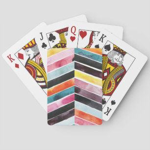 Vivid Waterverf Chevron I Pokerkaarten