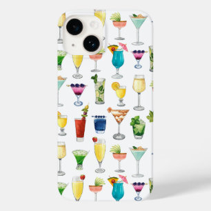 Vivid Waterverf Cocktail Pattern Canvas tas Case-Mate iPhone 14 Hoesje