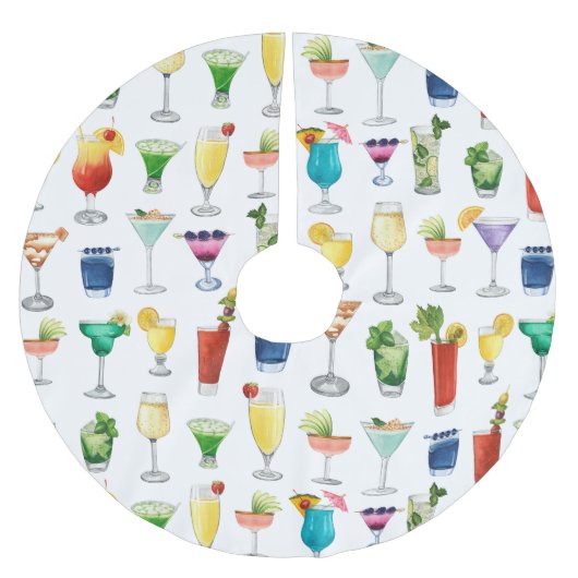 Vivid Waterverf Cocktail Pattern Canvas tas Kerstboom Rok (Voorkant)