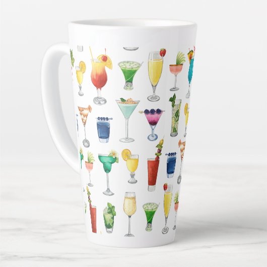 Vivid Waterverf Cocktail Pattern Canvas tas Latte Mok (Linkerhoek)