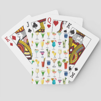 Vivid Waterverf Cocktail Pattern Canvas tas Pokerkaarten