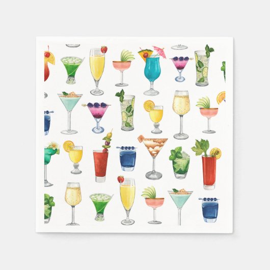 Vivid Waterverf Cocktail Pattern Canvas tas Servet (Voorkant)