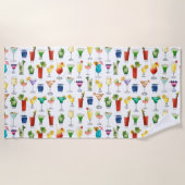Vivid Waterverf Cocktail Pattern Canvas tas Strandlaken (Voorkant)