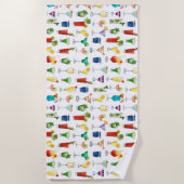 Vivid Waterverf Cocktail Pattern Canvas tas Strandlaken (Voorkant)