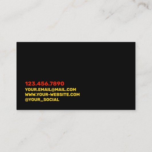 Vivid Yellow Visitekaartje (Achterkant)