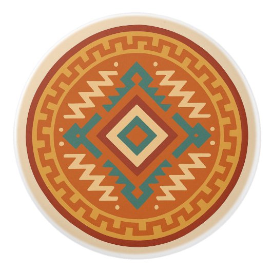 Vivid Zapotec Diamond Geometry Cabinet Knop Pull (Voorkant)