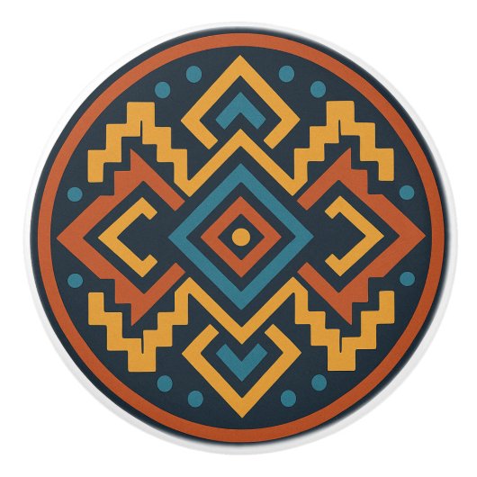 Vivid Zapotec Diamond Geometry Cabinet Knop Pull (Voorkant)