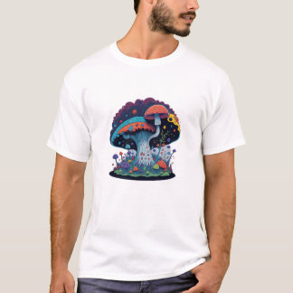 Vividueel gedetailleerde Waterverf paddenstoel art T-shirt