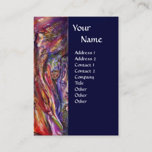 VIVIEN EN MERLIN Roze Paarse blauw Fantasy Visitekaartje