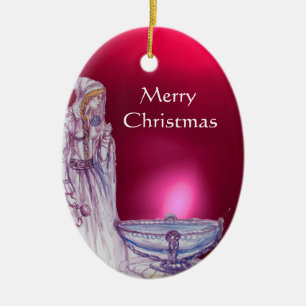 VIVIEN/LADY VAN DE LAKE Pink Blue Gemstone Keramisch Ornament