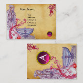 VIVIEN MONOGRAM edelsteen roze Visitekaartje (Voorkant / Achterkant)