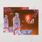 VIVIEN MONOGRAM oranje topaz Kaart (Voorkant / Achterkant)