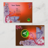 VIVIEN MONOGRAM oranje wit groen Visitekaartje (Voorkant / Achterkant)