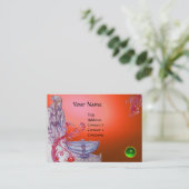 VIVIEN MONOGRAM oranje wit groen Visitekaartje (Staand voorkant)