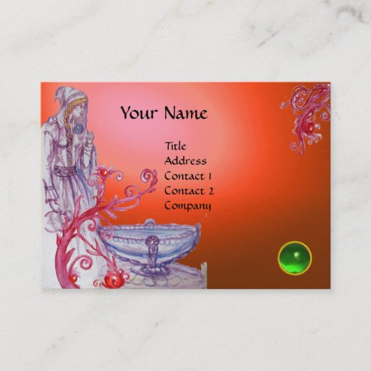 VIVIEN MONOGRAM oranje wit groen Visitekaartje (Voorkant)